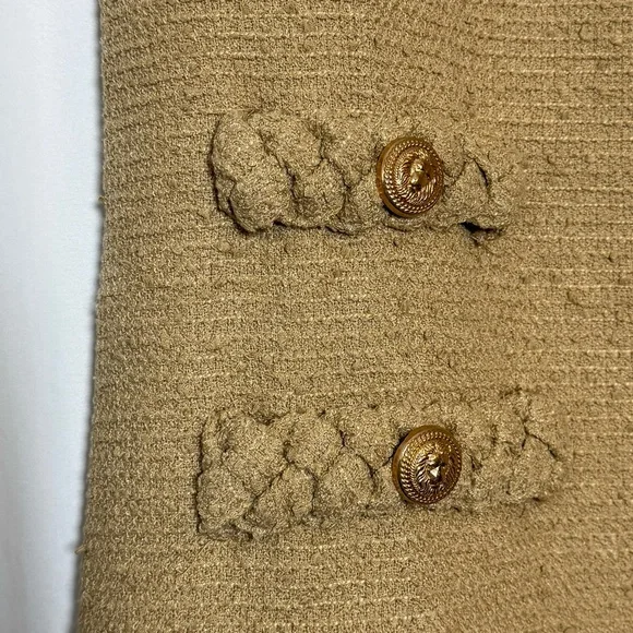 Tuckernuck Jackie Tweed Shift Dress Croissant Tan Preppy Womens Small - Picture 9 of 16